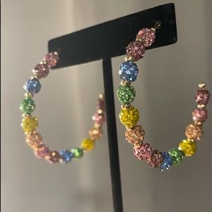 Rainbow Crystal Hoops looks like SJ RB Keri set